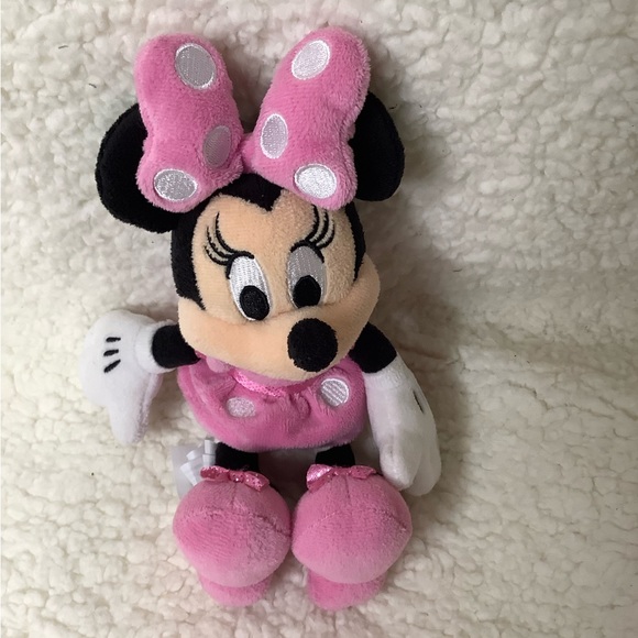 Disney Store Mini Minnie Mouse Plush Stuffed Animal Pink Polka Dots - Picture 2 of 5
